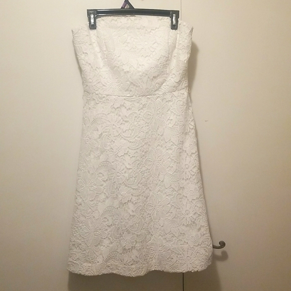 NWT Lilly Pulitzer Strapless Sienna White Lace dress SZ 8 - Picture 2 of 9